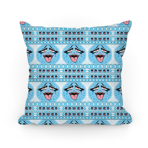 Ugly Ahegao Christmas Sweater Pillow