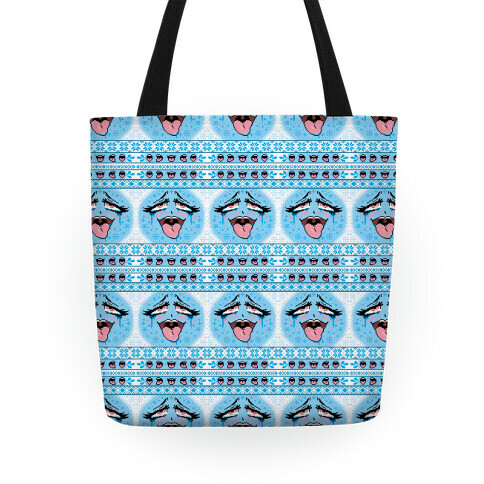 Ugly Ahegao Christmas Sweater Tote