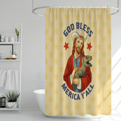 God Bless Merica Y'all Shower Curtain