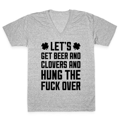 Beer And Clovers V-Neck Tee Shirt
