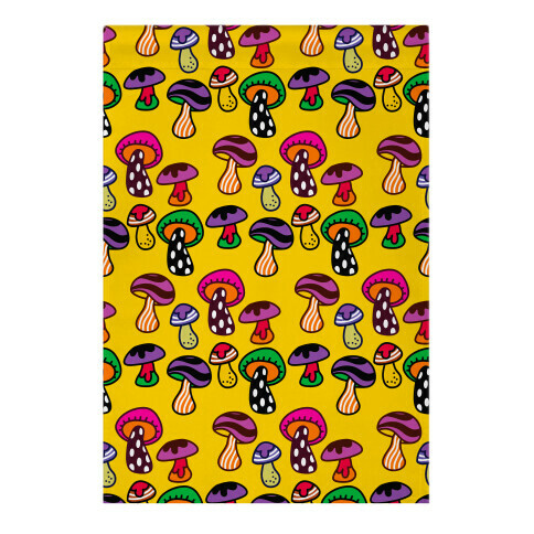 Funky Mushroom Pattern Garden Flag