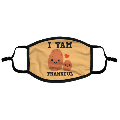 I Yam Thankful Flat Face Mask