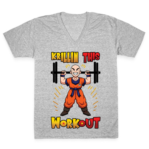 Krillin This Workout V-Neck Tee Shirt