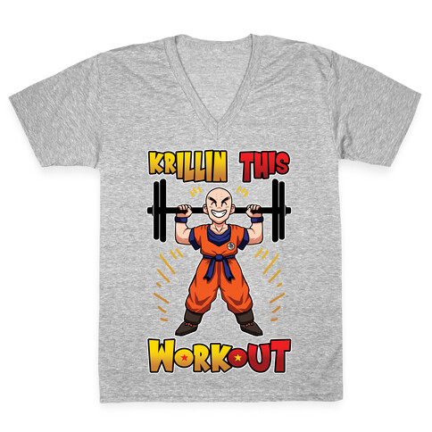 Krillin This Workout V-Neck Tee Shirt