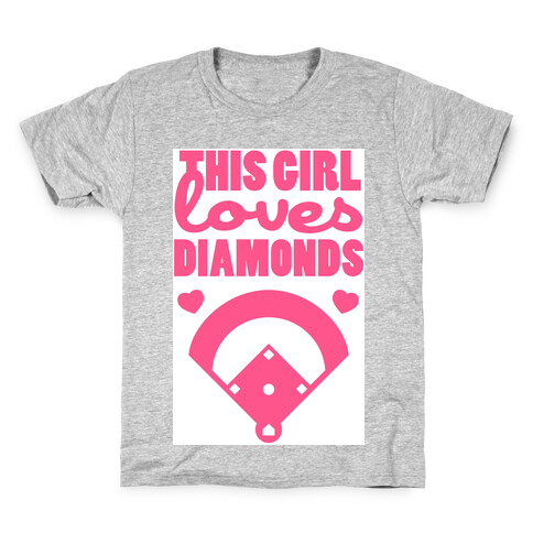 This Girl Loves (Baseball) Diamonds Kids T-Shirt