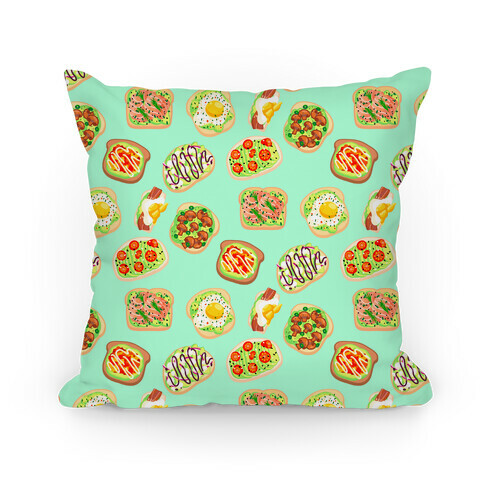 Avocado Toast Pattern Pillow