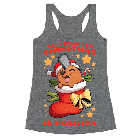 All I Want For Christmas Is Pochita Racerback Tank Top