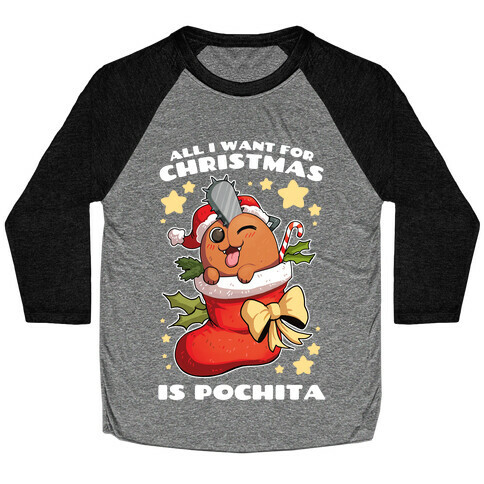 All I Want For Christmas Is Pochita Baseball Tee