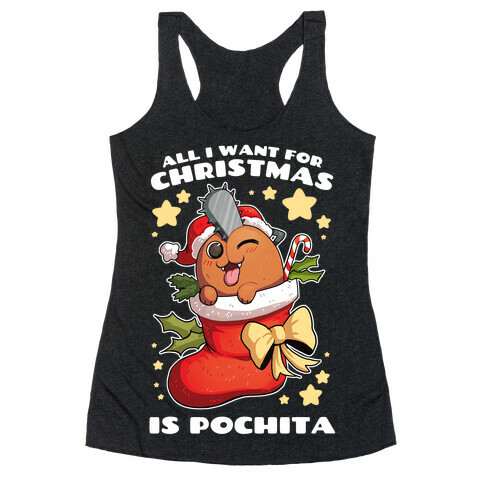 All I Want For Christmas Is Pochita Racerback Tank Top