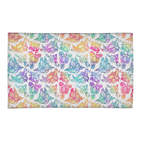 Floral Penis Rainbow Welcome Mat