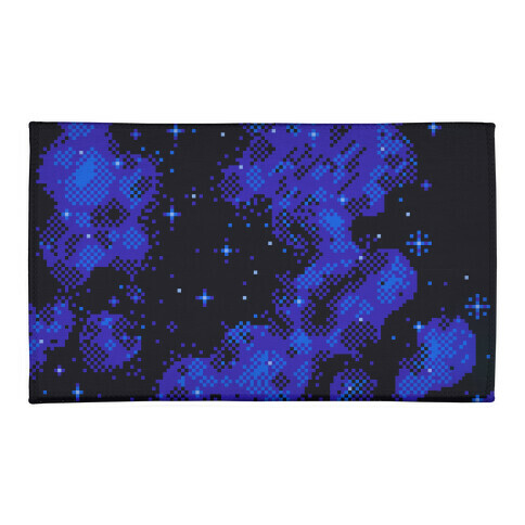 Pixelated Blue Nebula Welcome Mat