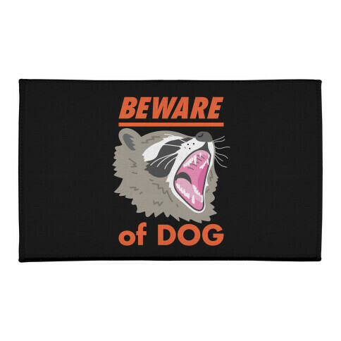 Beware of Dog (Raccoon) Welcome Mat