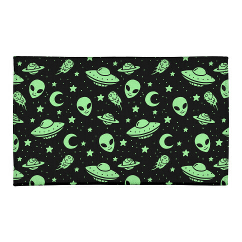 Aliens and UFO Cosmic Space Pattern Welcome Mat