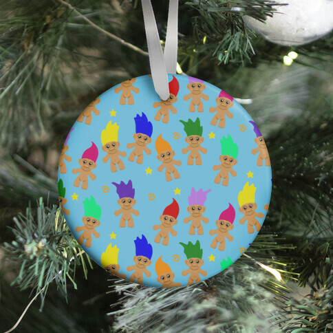 Rainbow Troll Pattern Ornament