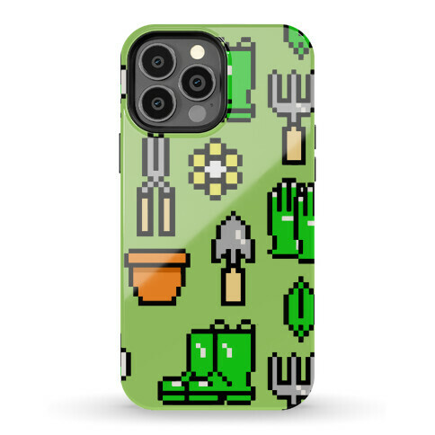 Pixel Gardening Tool Pattern Phone Case