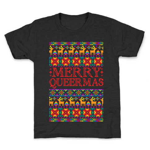 Merry Queermas Gay Pride Christmas Sweater Kids T-Shirt