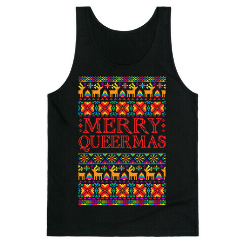 Merry Queermas Gay Pride Christmas Sweater Tank Top