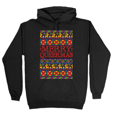 Merry Queermas Gay Pride Christmas Sweater Hooded Sweatshirt