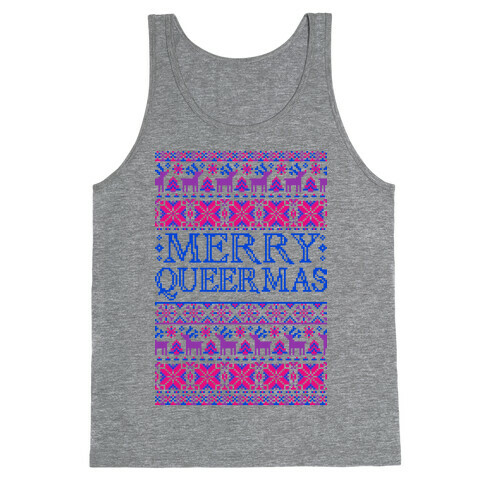 Merry Queermas Bisexual Pride Christmas Sweater Tank Top