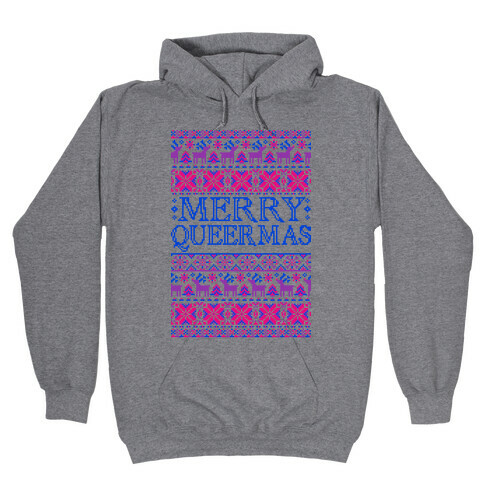Merry Queermas Bisexual Pride Christmas Sweater Hooded Sweatshirt