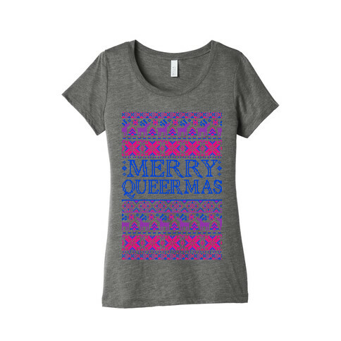 Merry Queermas Bisexual Pride Christmas Sweater Womens T-Shirt