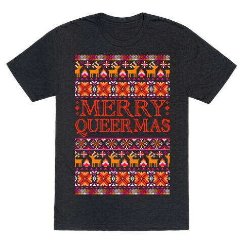 Merry Queermas Lesbian Pride Christmas Sweater T-Shirt