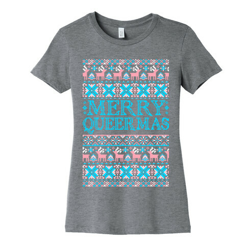 Merry Queermas Trans Pride Christmas Sweater Womens T-Shirt