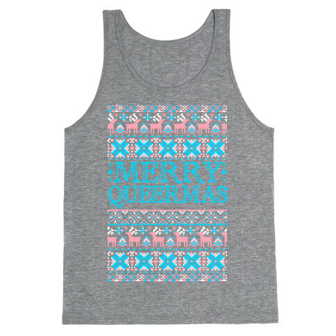 Merry Queermas Trans Pride Christmas Sweater Tank Top