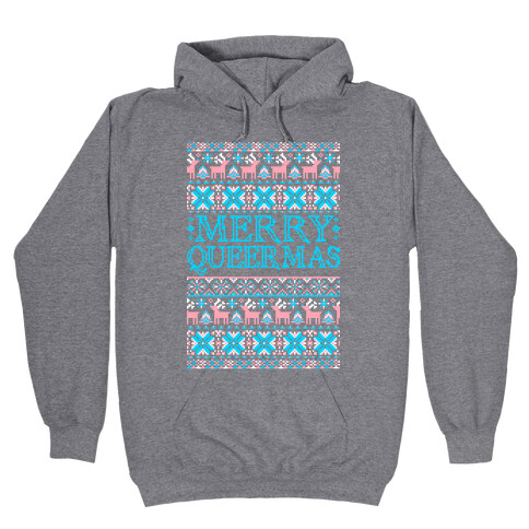 Merry Queermas Trans Pride Christmas Sweater Hooded Sweatshirt