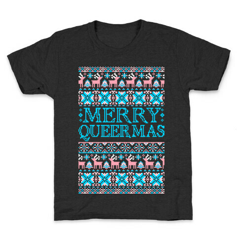Merry Queermas Trans Pride Christmas Sweater Kids T-Shirt