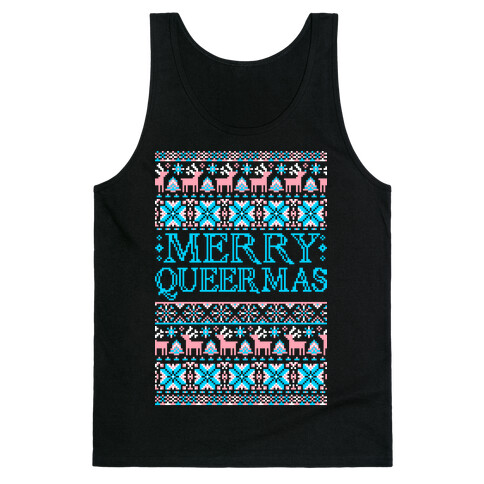 Merry Queermas Trans Pride Christmas Sweater Tank Top