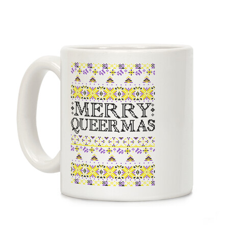 Merry Queermas Nonbinary Pride Christmas Sweater Coffee Mug