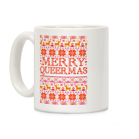 Merry Queermas Lesbian Pride Christmas Sweater Coffee Mug