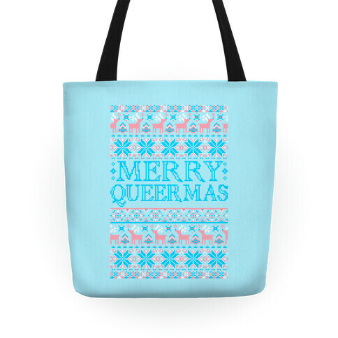 Merry Queermas Trans Pride Christmas Sweater Tote