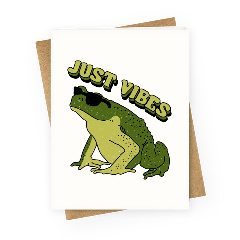 Just Vibes Frog Greeting Card