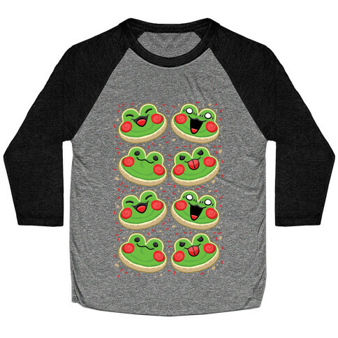 Sugar Cookie Frogs Pattern Baseball Tee