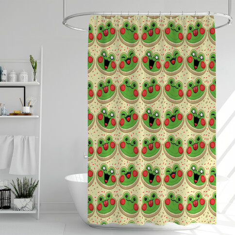 Sugar Cookie Frogs Pattern Shower Curtain