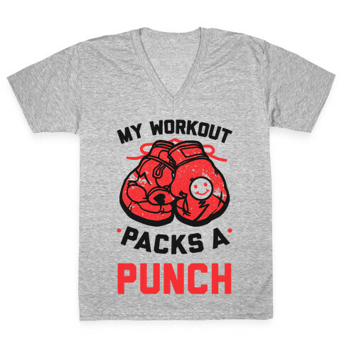 My Workout Packs A Punch V-Neck Tee Shirt