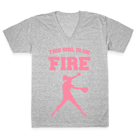 This Girl Is On Fire V-Neck Tee Shirt