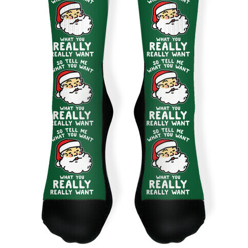 Tell Me What You Want Santa Sock