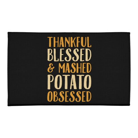 Thankful Blessed and Mashed Potato Obsessed Welcome Mat