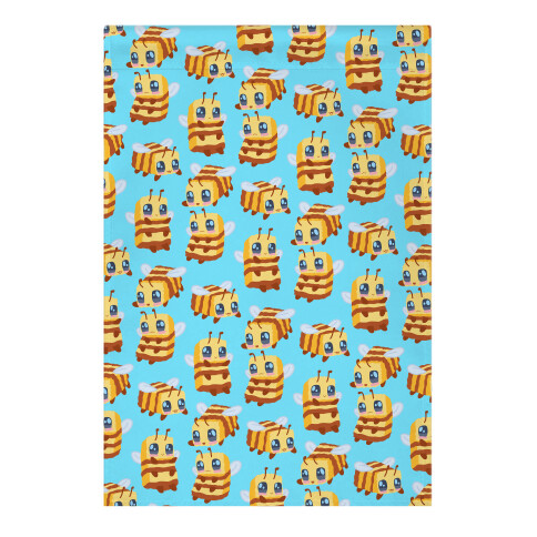 Cute Cubic Bee Pattern Garden Flag