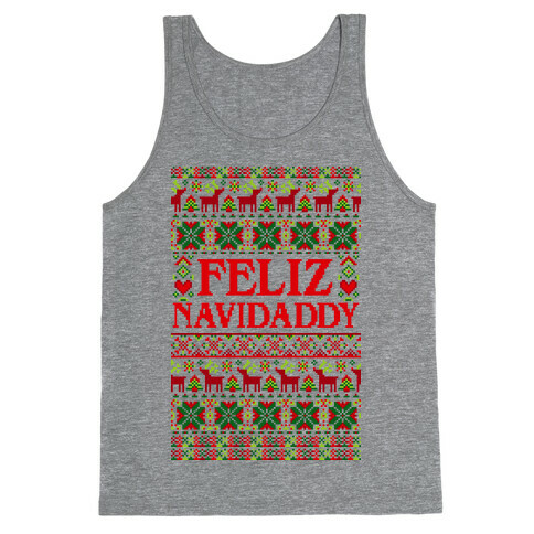 Feliz Navidaddy Sweater Pattern Tank Top