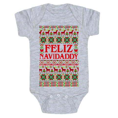 Feliz Navidaddy Sweater Pattern Baby One-Piece