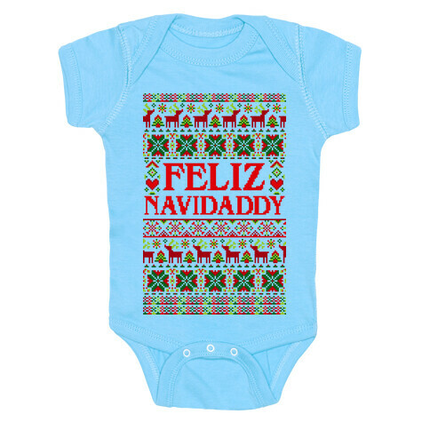 Feliz Navidaddy Sweater Pattern Baby One-Piece