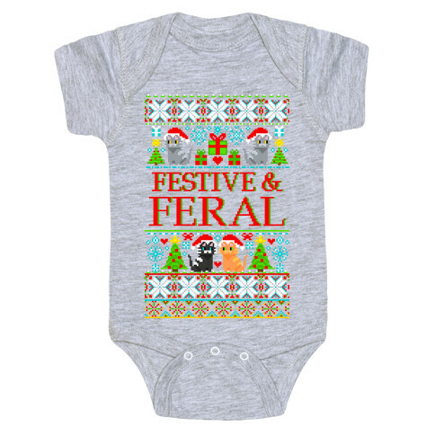 Festive and Feral Sweater Pattern Baby One-Piece