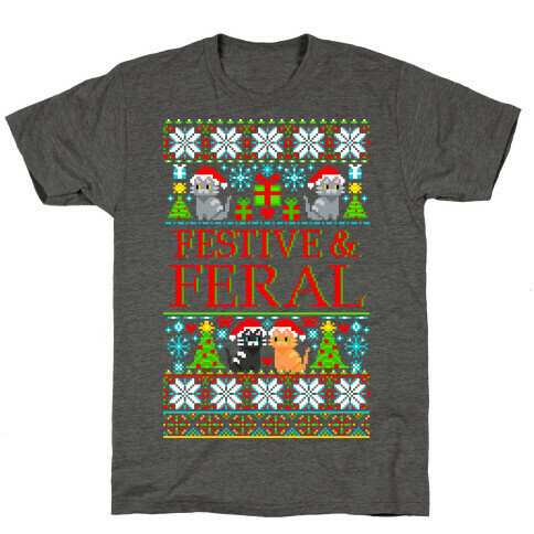 Festive and Feral Sweater Pattern T-Shirt