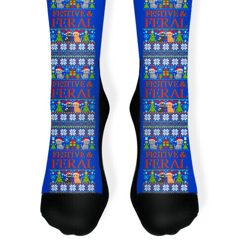 Festive and Feral Sweater Pattern Sock