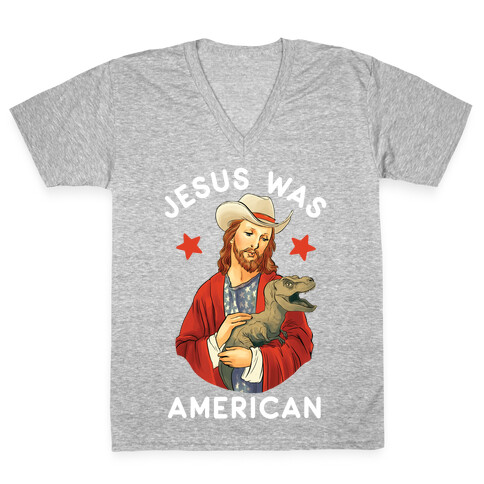 Jesus Was American V-Neck Tee Shirt