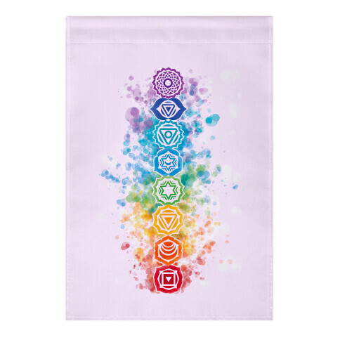 Watercolor Chakra Symbols Garden Flag